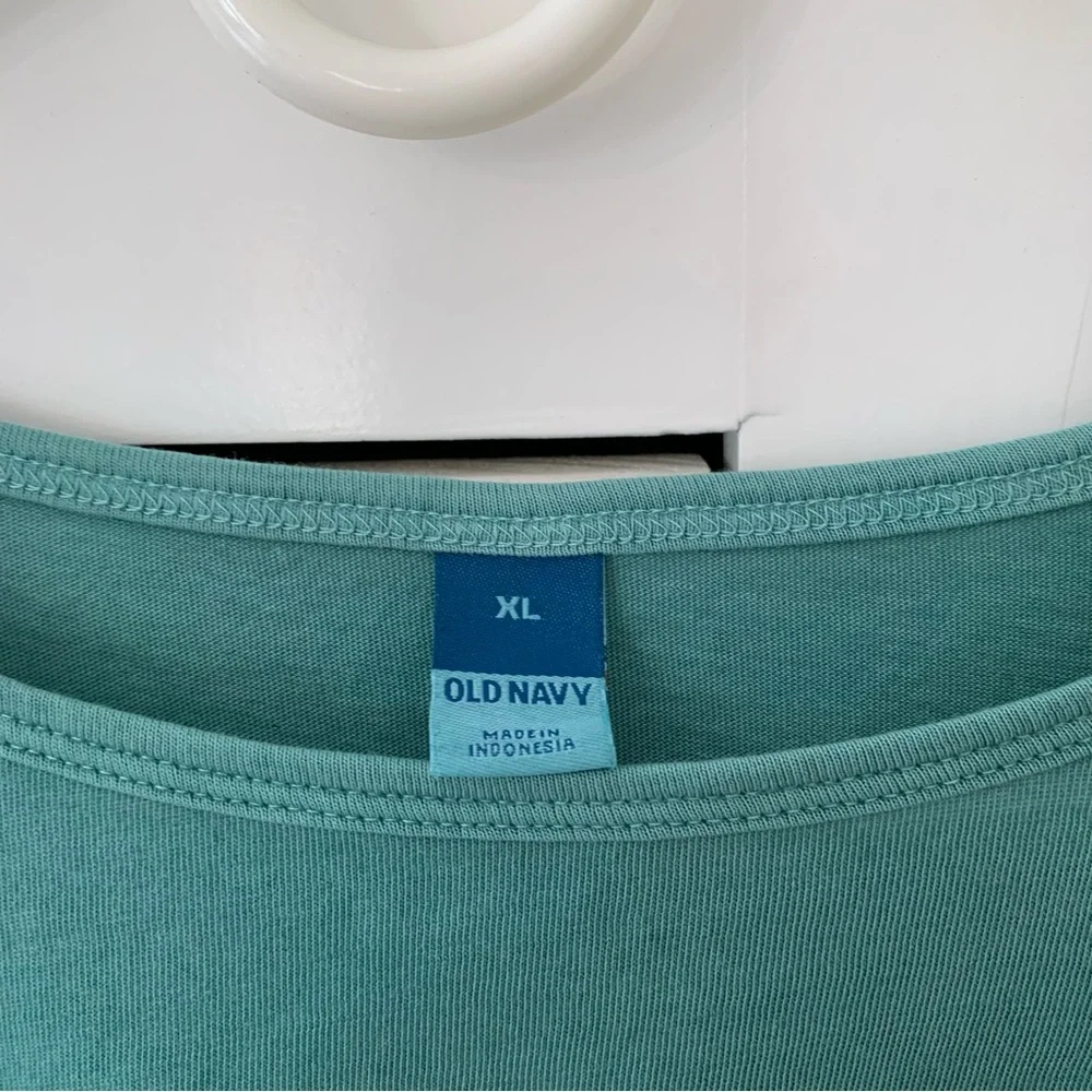 Old Navy Teal Vintage Easy Puff Sleeve Top Size XL